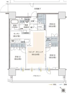 プラウドタワー相模大野クロス 間取り C1-TYPE