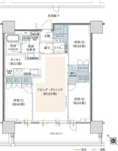 プラウドタワー相模大野クロス 間取り C2-TYPE