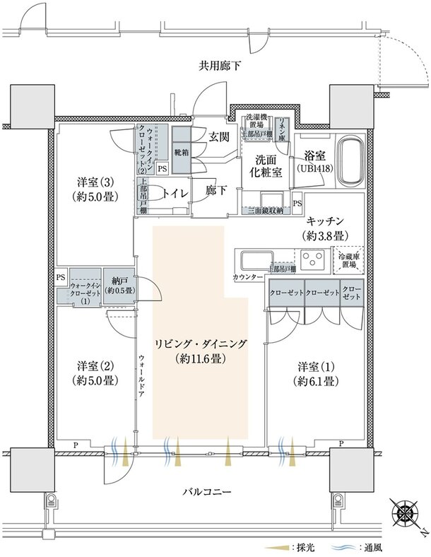 プラウドタワー相模大野クロス 間取り J2-TYPE