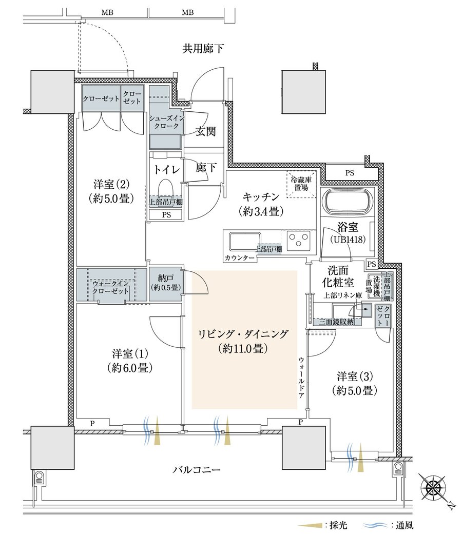 プラウドタワー相模大野クロス 間取り K-TYPE