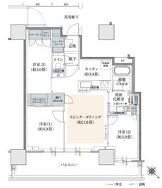プラウドタワー相模大野クロス 間取り K-TYPE