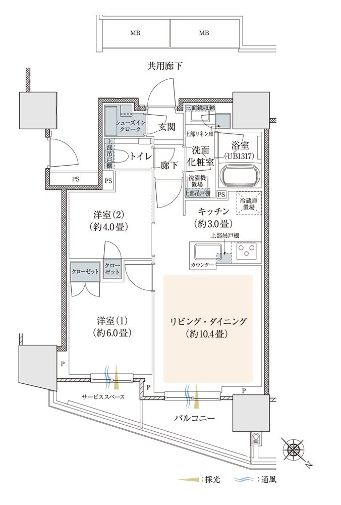 プラウドタワー相模大野クロス 間取り I-TYPE