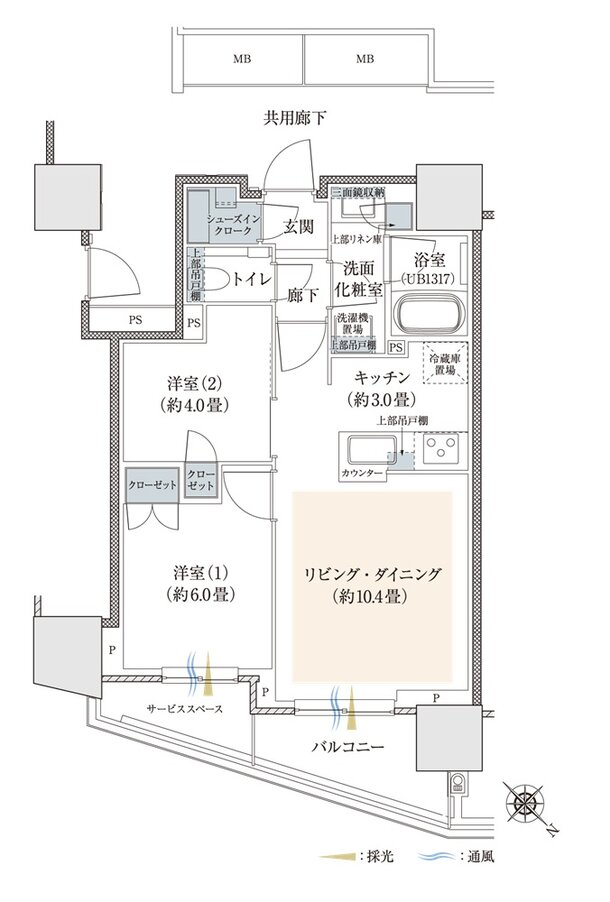 プラウドタワー相模大野クロス 間取り I-TYPE