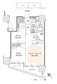 プラウドタワー相模大野クロス 間取り I-TYPE