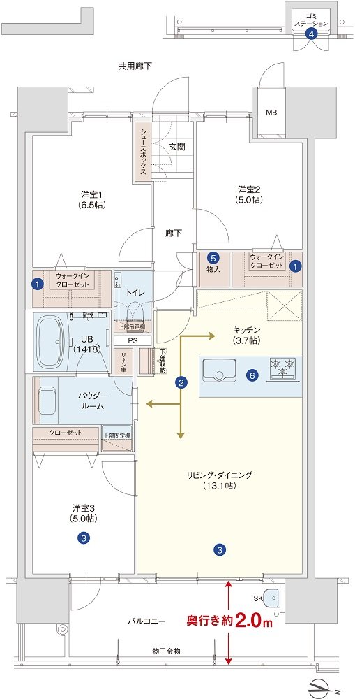 アーバンパレス諫早駅 間取り E type