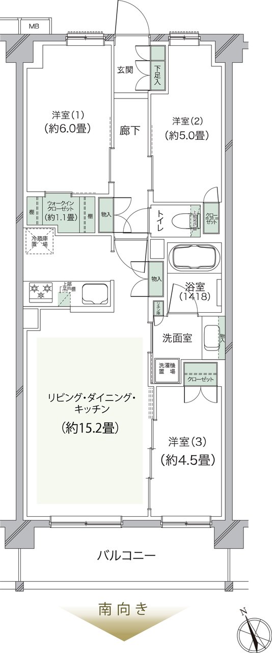 クレストフォルム湘南鵠沼 間取り Bタイプ