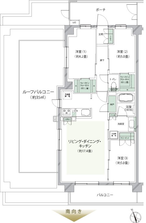 クレストフォルム湘南鵠沼 間取り Frタイプ