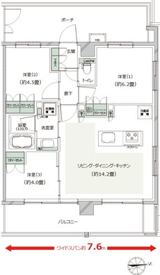 クレストフォルム湘南鵠沼 間取り N type