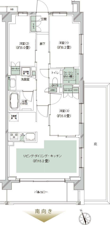 クレストフォルム湘南鵠沼 間取り Esタイプ