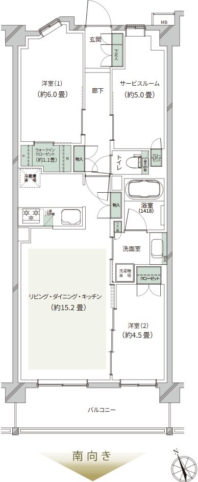 クレストフォルム湘南鵠沼 間取り Cタイプ