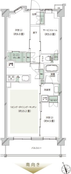 クレストフォルム湘南鵠沼 間取り Cタイプ