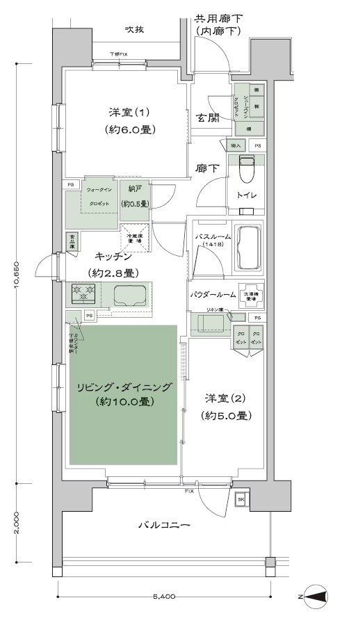 ザ・四条烏丸レジデンス 間取り A2-標準 type