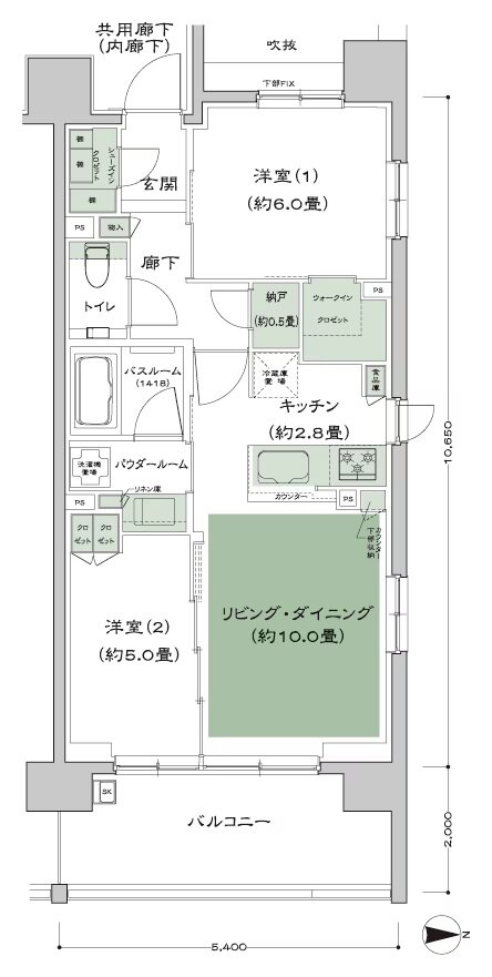 ザ・四条烏丸レジデンス 間取り B2’-標準 type