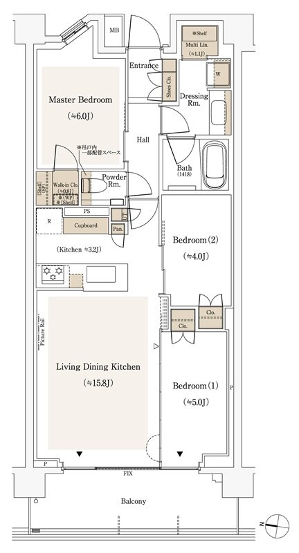 パークシティ高田馬場 間取り Ww68A MENU PLANタイプ