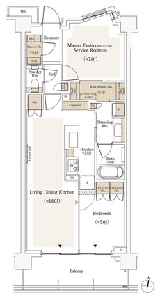 パークシティ高田馬場 間取り Ss64Cタイプ