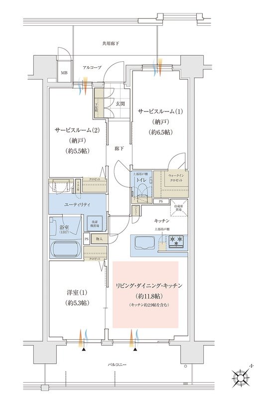 ユニハイム加古川つつじ野GATE 間取り Gタイプ