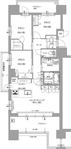 エンクレストガーデン福岡 間取り B1 type［B棟］