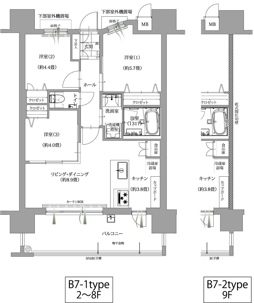 エンクレストガーデン福岡 間取り B7-1 type［B棟］