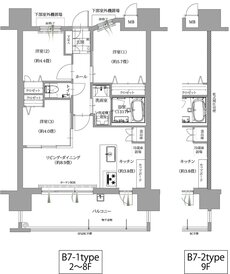 エンクレストガーデン福岡 間取り B7-1 type［B棟］
