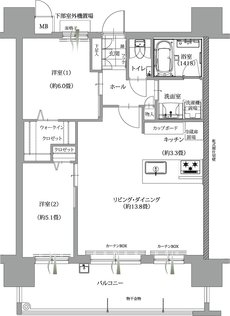 エンクレストガーデン福岡 間取り B8-2[B棟][menu][6・7F]