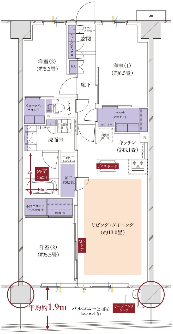 メイツ船橋行田公園 間取り R TYPE