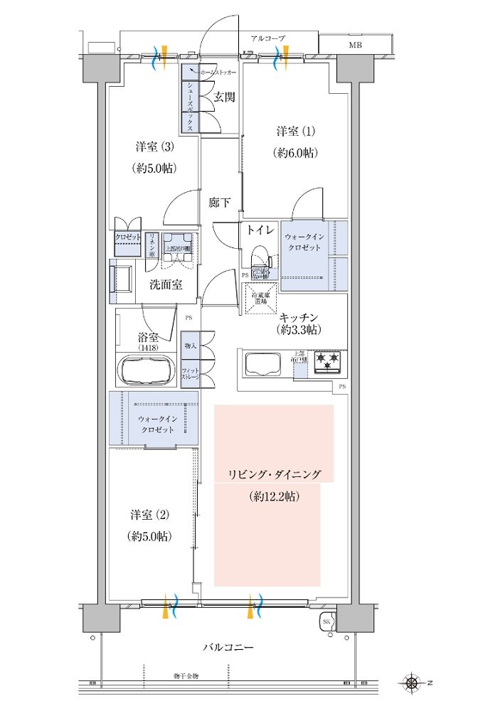 京都円町GRAND PLACE(グランプレイス) 間取り L1 type