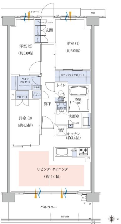 京都円町GRAND PLACE(グランプレイス) 間取り G2 type