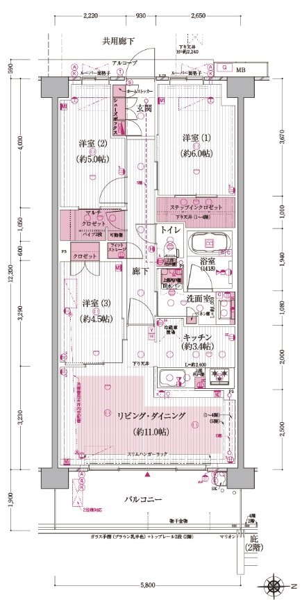 京都円町GRAND PLACE（グランプレイス） 間取り G2 type