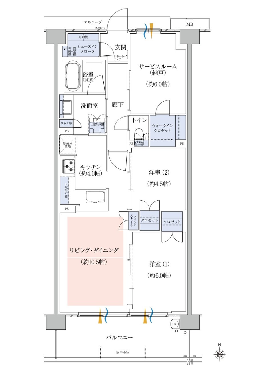 京都円町GRAND PLACE（グランプレイス） 間取り B2 type