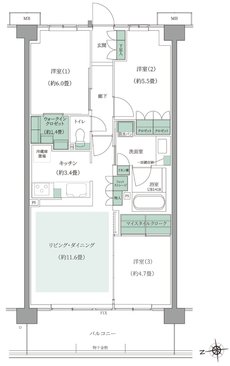 ルネ花小金井ザ・レジデンス 間取り Bタイプ