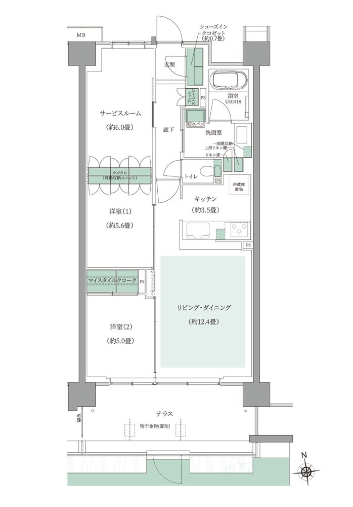 ルネ花小金井ザ・レジデンス 間取り H1gタイプ