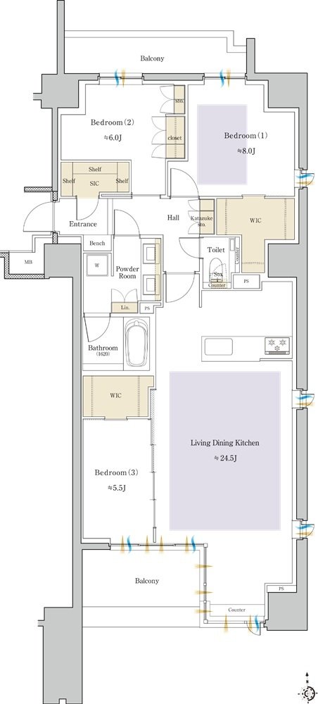 クリオ代官町ザ・クラシック 間取り D1タイプ【先着順】