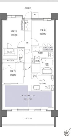 レーベン鶴岡 GRAN MARK TERRACE 間取り CAタイプ