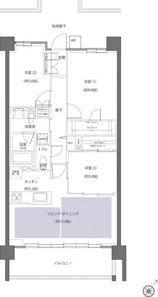 レーベン鶴岡 GRAN MARK TERRACE 間取り CHタイプ