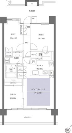 レーベン鶴岡 GRAN MARK TERRACE 間取り BDタイプ