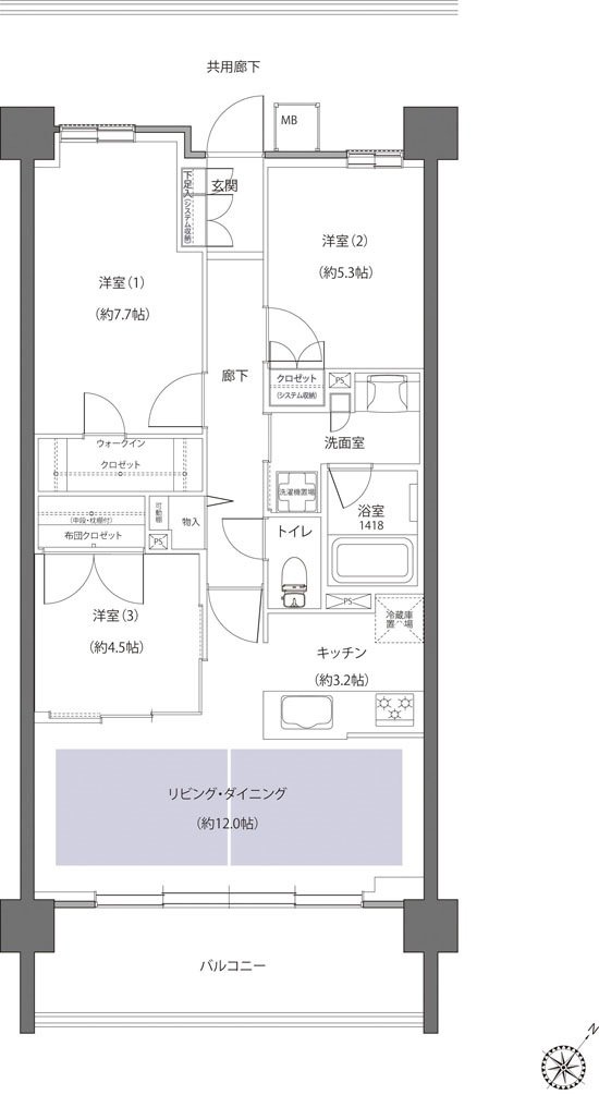 レーベン鶴岡 GRAN MARK TERRACE 間取り CDタイプ