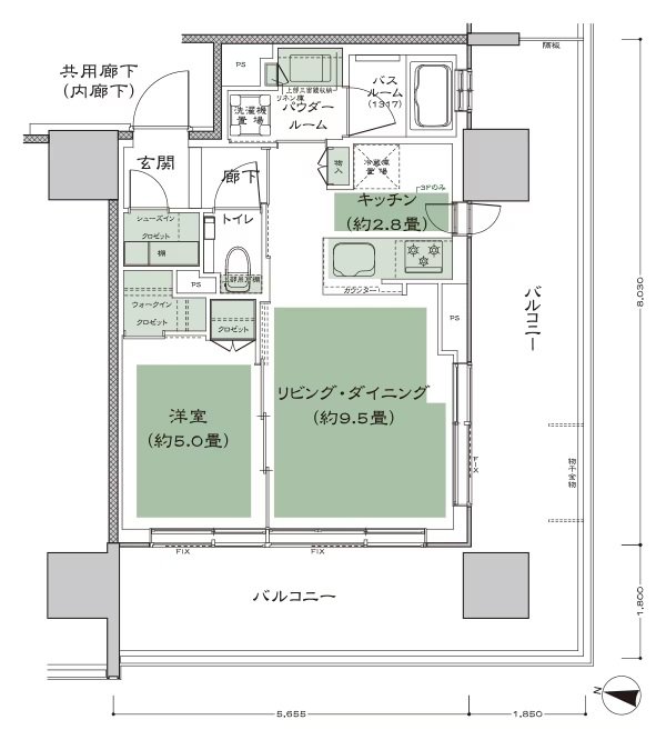 シティタワー札幌ザ・レジデンス 間取り J type