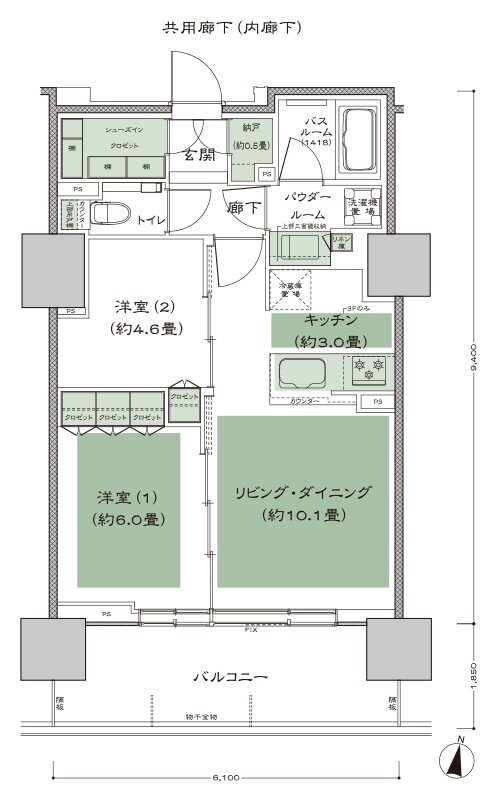 シティタワー札幌ザ・レジデンス 間取り L type