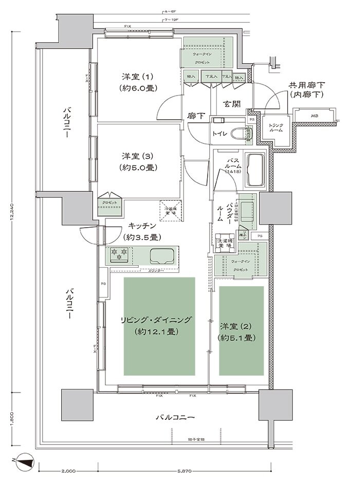 シティタワー札幌ザ・レジデンス 間取り A(4F〜19F) type