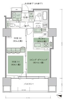 シティタワー札幌ザ・レジデンス 間取り H（3-7F） type