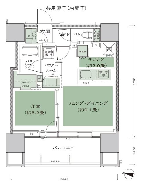 シティタワー札幌ザ・レジデンス 間取り I(3-7F) type