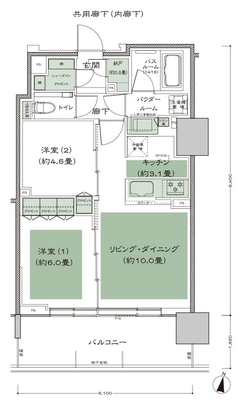 シティタワー札幌ザ・レジデンス 間取り K type