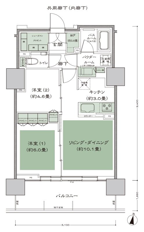 シティタワー札幌ザ・レジデンス 間取り E(16-19F) type