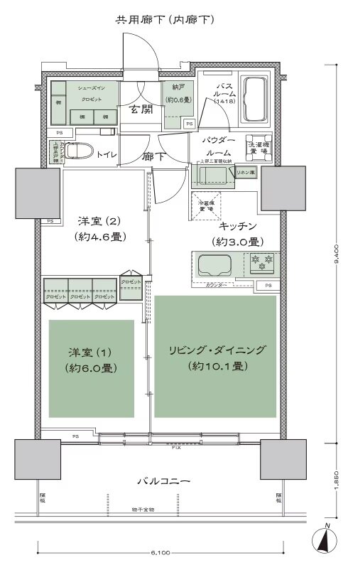シティタワー札幌ザ・レジデンス 間取り E(16-19F) type