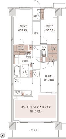 クレストシティ鎌倉大船サウス 間取り C-C type