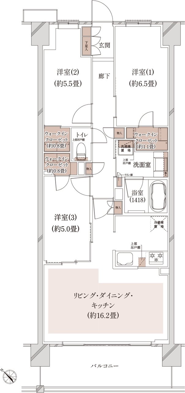 クレストシティ鎌倉大船サウス 間取り B-E type（先着順）