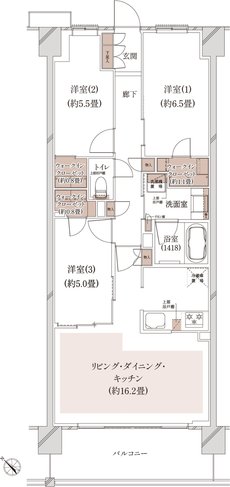 クレストシティ鎌倉大船サウス 間取り B-E type（先着順）