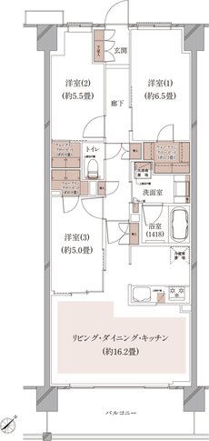クレストシティ鎌倉大船サウス 間取り C-B type（先着順）