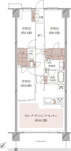クレストシティ鎌倉大船サウス 間取り C-B type