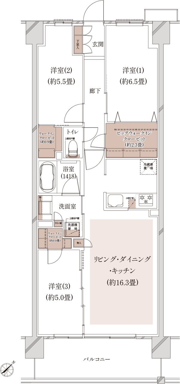 クレストシティ鎌倉大船サウス 間取り C-E type